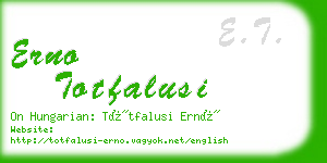 erno totfalusi business card